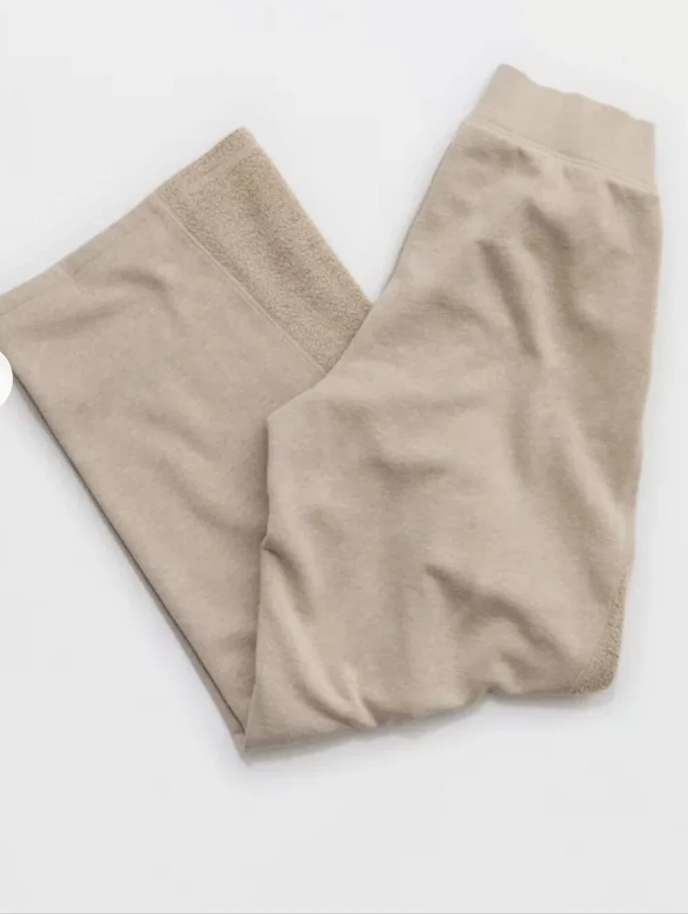 Aerie Apres-Chill Trouser Size XL Short Neutral Beige Wide-leg Chenille - Picture 4 of 16